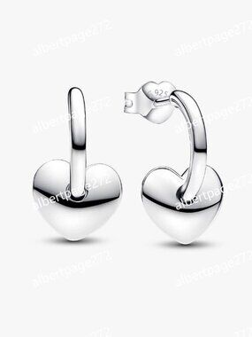 Heart Open Hoop Earrings
